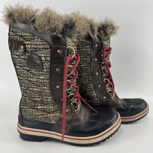 Sorel Tofino Waterproof Women's Tall Lace Up Snow Boots NL2388-231 Black Size 8